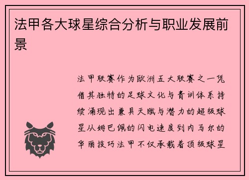 法甲各大球星综合分析与职业发展前景